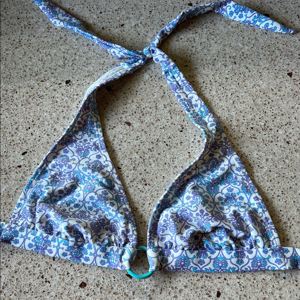 Shoshanna Ring Triangle Bikini Halter Top sz Small Festival Boho Swim